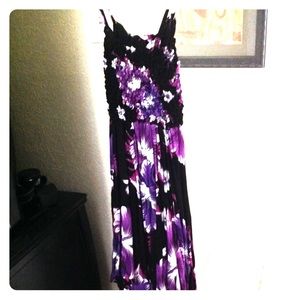 Black and purple beach dress